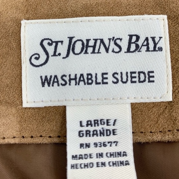 St. John’s bay suede zipper tan jacket - Picture 3 of 6